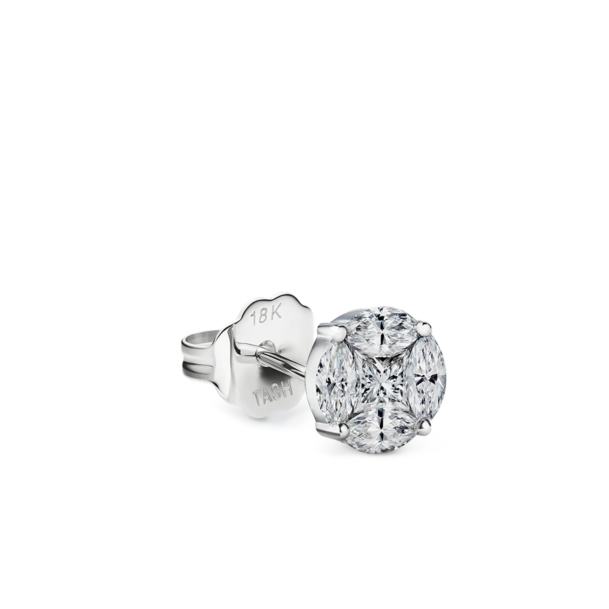 Diamond Cluster Stud Earring - Image 10