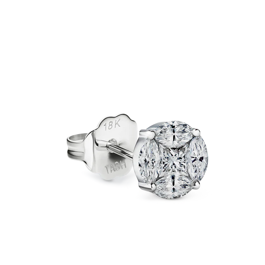 Diamond Cluster Stud Earring - Image 2