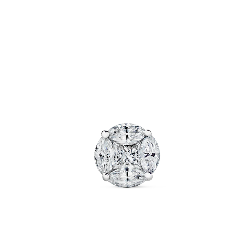 Diamond Cluster Stud Earring - Image 3
