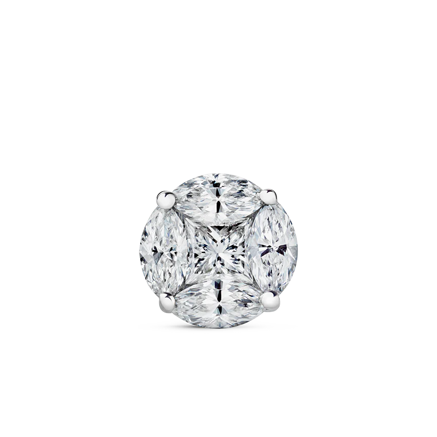 Diamond Cluster Stud Earring - Image 5