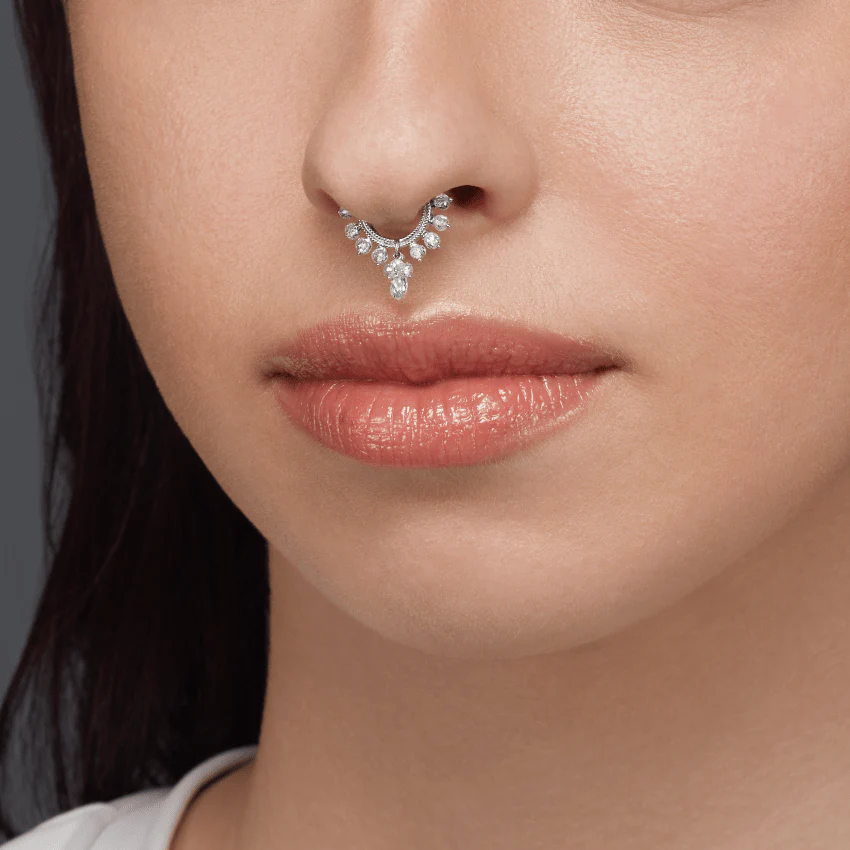 Diamond Coronet with Briolette Hoop Earring - Image 15