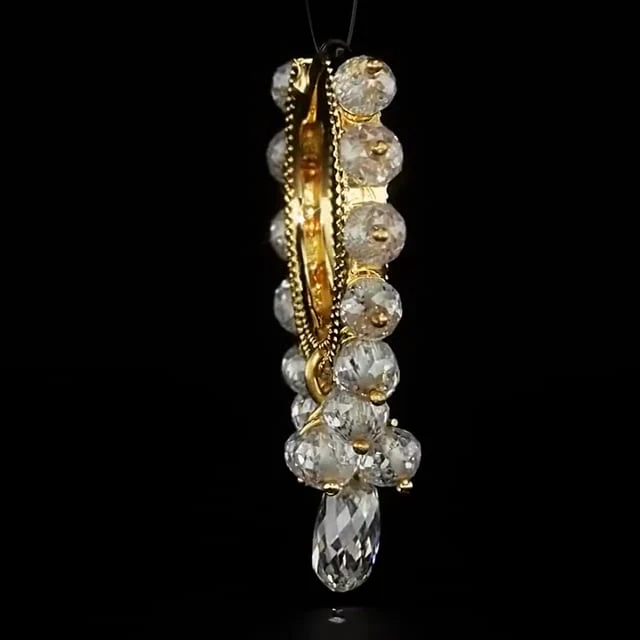 Diamond Coronet with Briolette Hoop Earring - Image 21