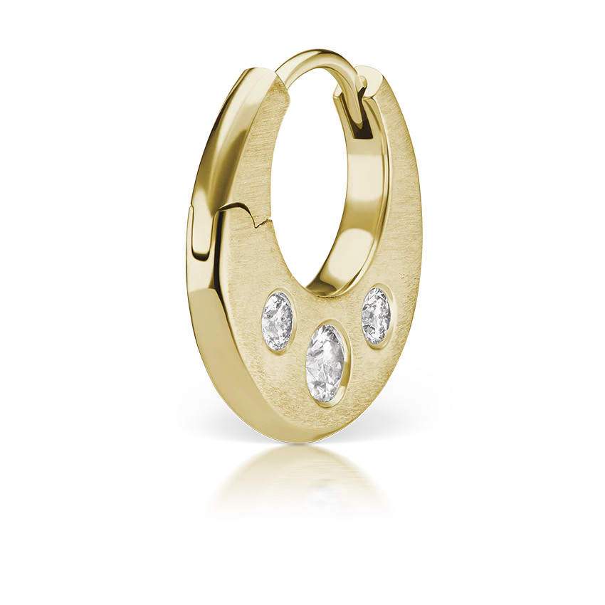 Diamond Crescent Reversible Hoop Earring - Image 15