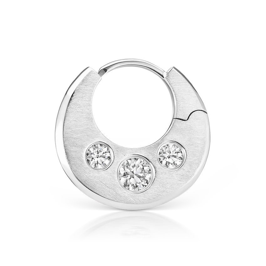 Diamond Crescent Reversible Hoop Earring - Image 2