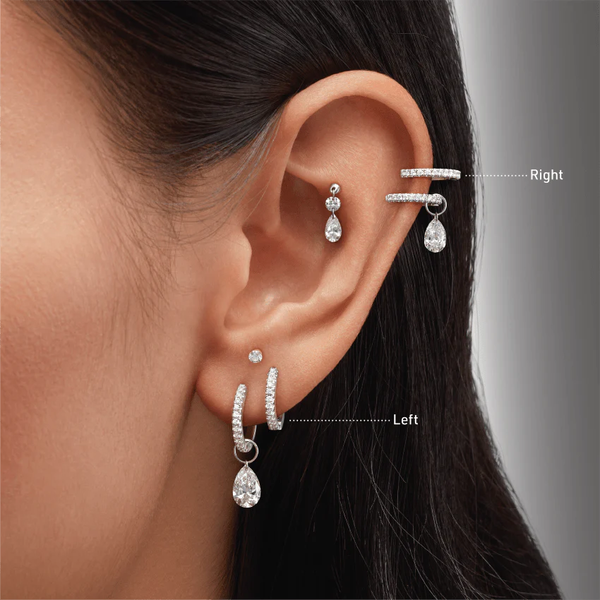 Diamond Double Linked Eternity Hoop Earring and Cuff - Image 26