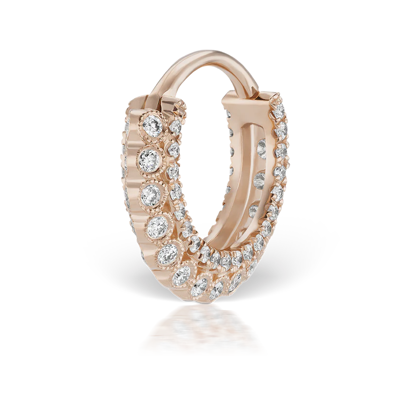 Diamond Double-sided Apsara Hoop Earring - Image 19