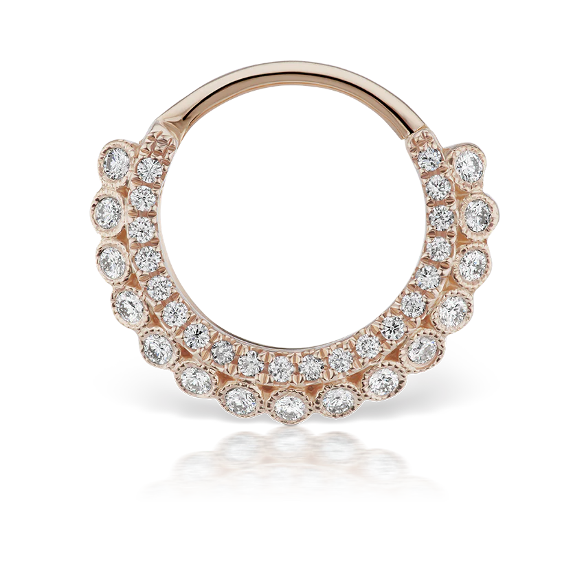 Diamond Double-sided Apsara Hoop Earring - Image 20