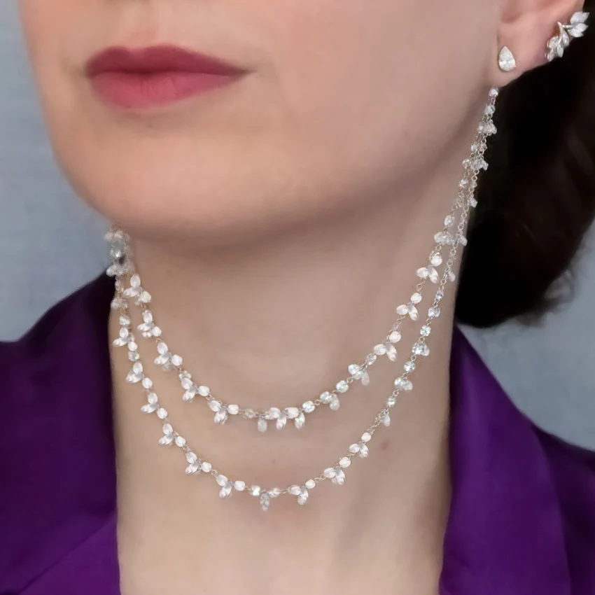 Diamond Ear-to-Ear Double Chain Charm - Image 2