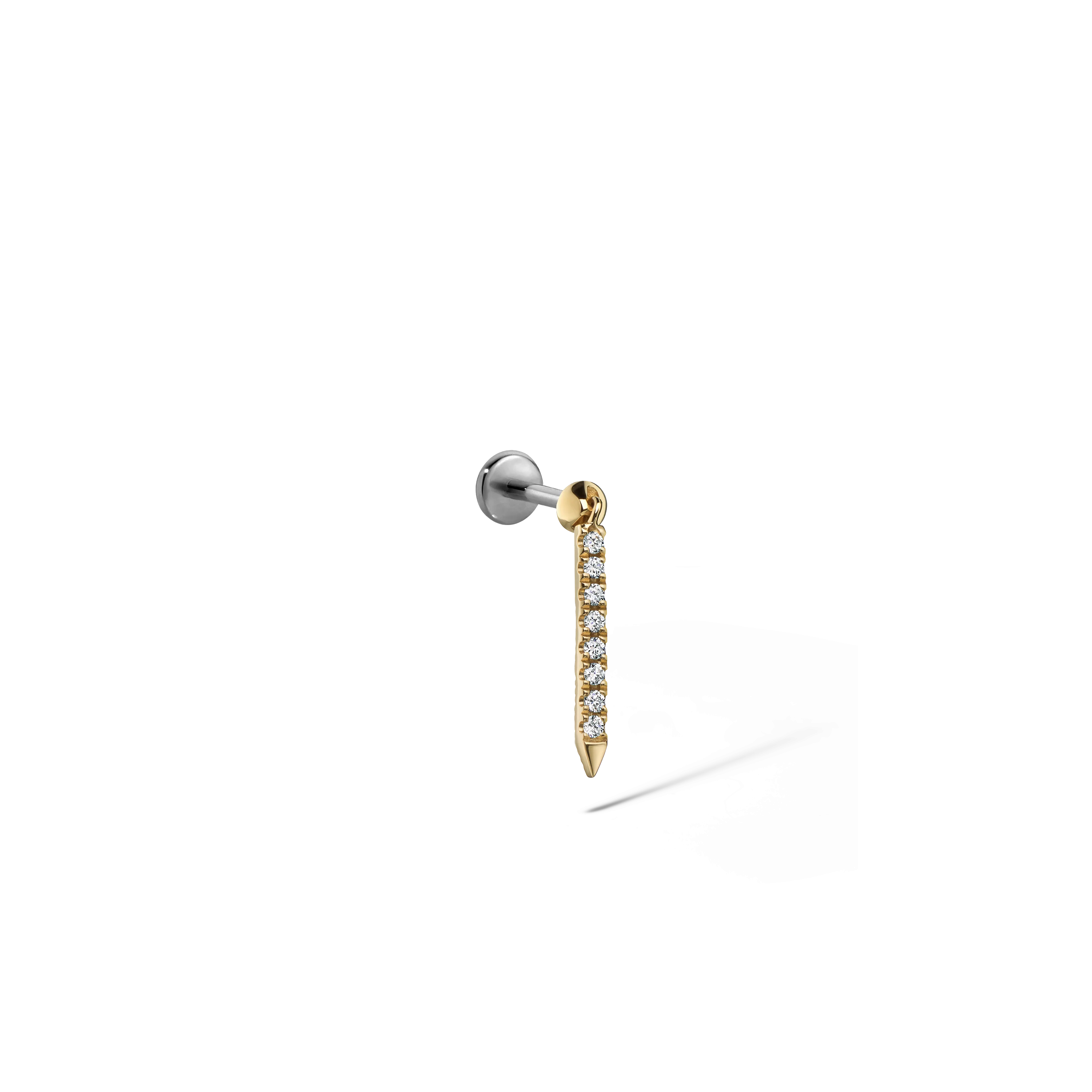 Diamond Eternity Bar Charm Threaded Stud Earring With Titanium Backing - Image 62