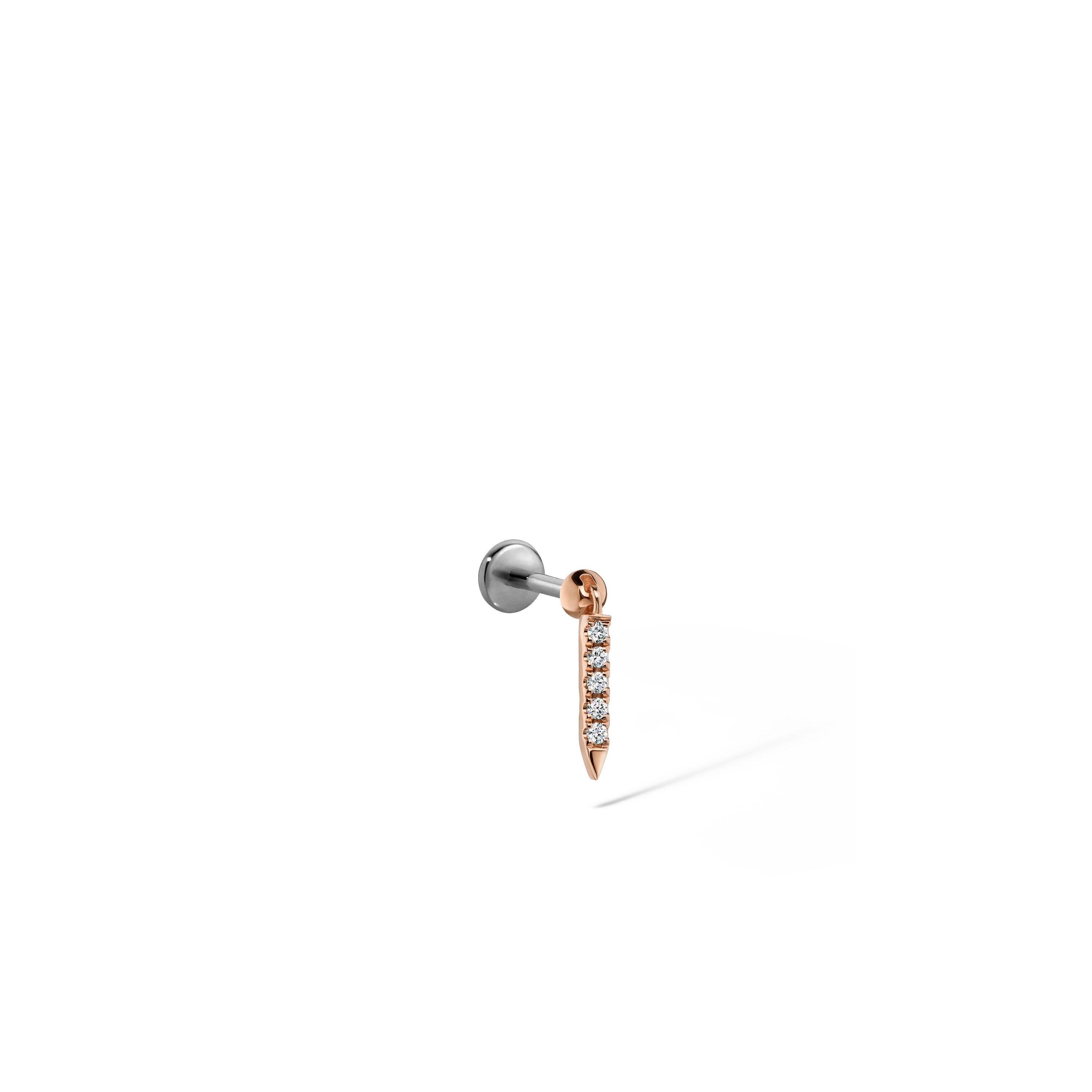 Diamond Eternity Bar Charm Threaded Stud Earring With Titanium Backing - Image 70
