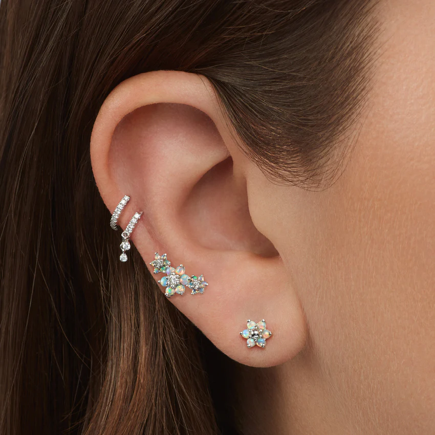 Diamond Eternity Double Dangle Hoop Earring - Image 17