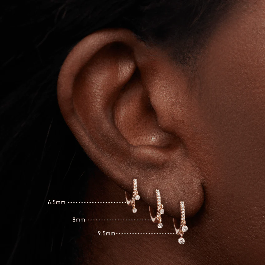 Diamond Eternity Double Dangle Hoop Earring - Image 33