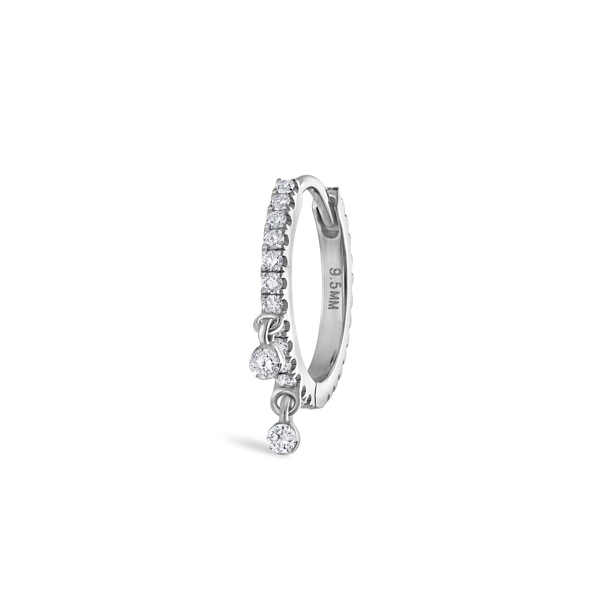 Diamond Eternity Double Dangle Hoop Earring - Image 52