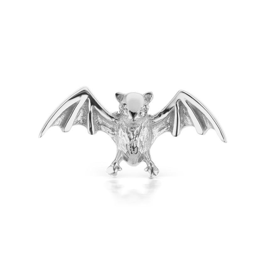 Diamond Eye Bat Threaded Stud Earring With Titanium Backing - Image 3