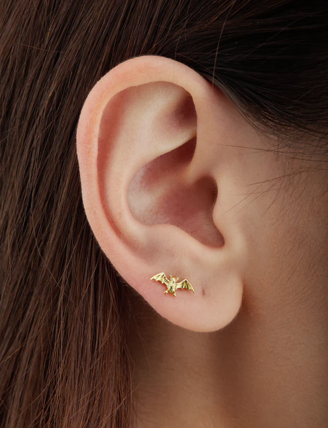 Diamond Eye Bat Threaded Stud Earring With Titanium Backing - Image 8