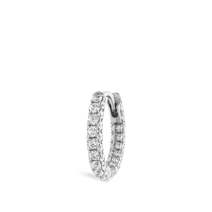 Diamond Five Row Pavé Hoop Earring (Bottom Hinge)