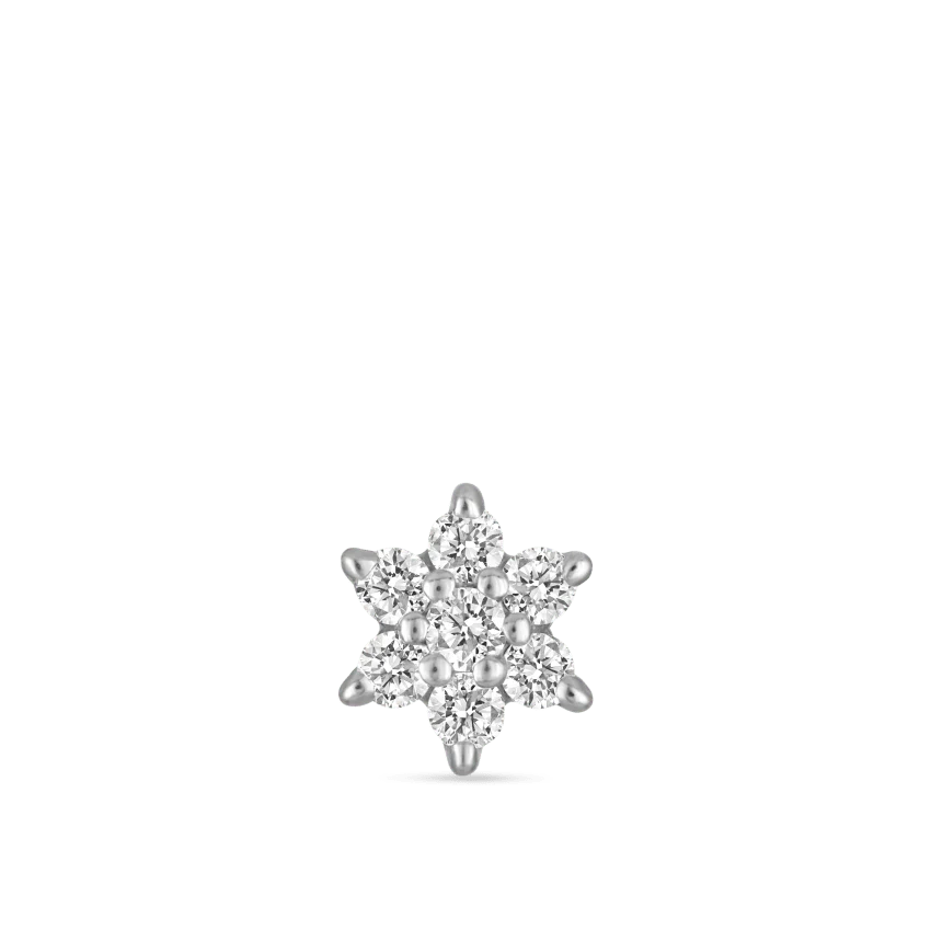 Diamond Flower Stud Earring - Image 6
