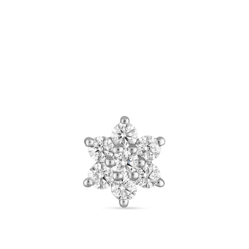 Diamond Flower Threaded Stud Earring - Image 23
