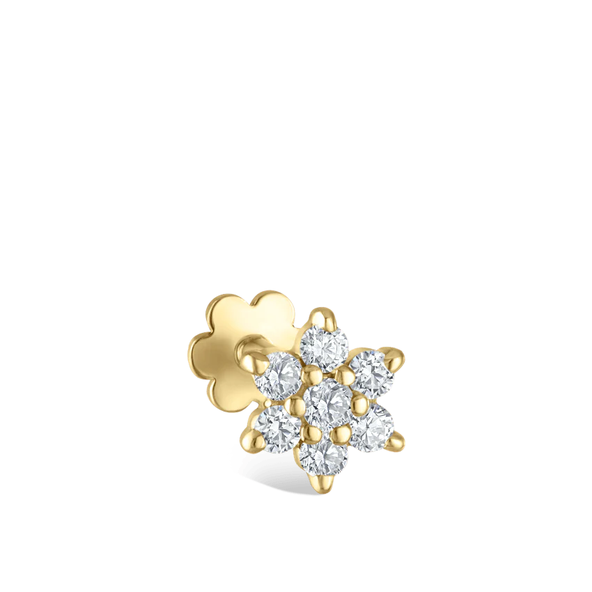 Diamond Flower Threaded Stud Earring - Image 31