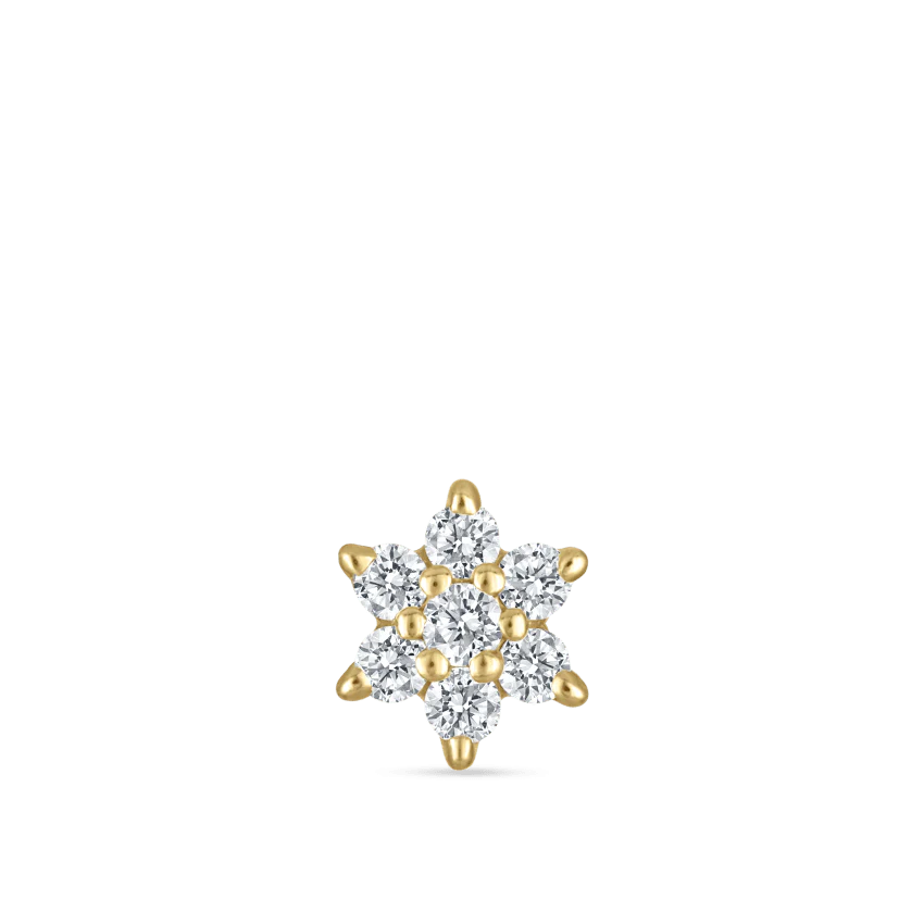 Diamond Flower Threaded Stud Earring - Image 33