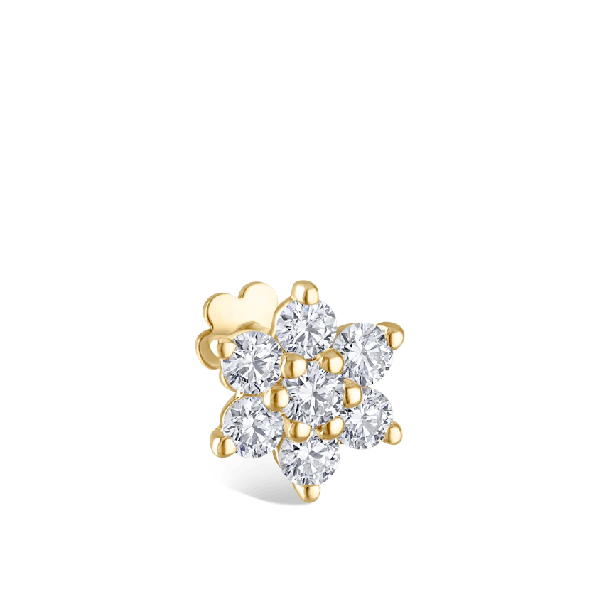 Diamond Flower Threaded Stud Earring - Image 40