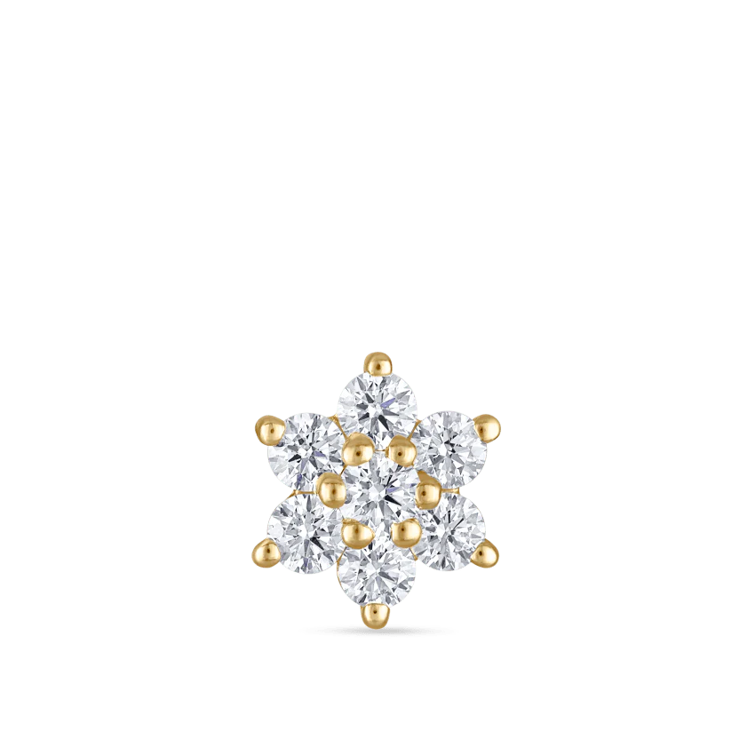 Diamond Flower Threaded Stud Earring - Image 42