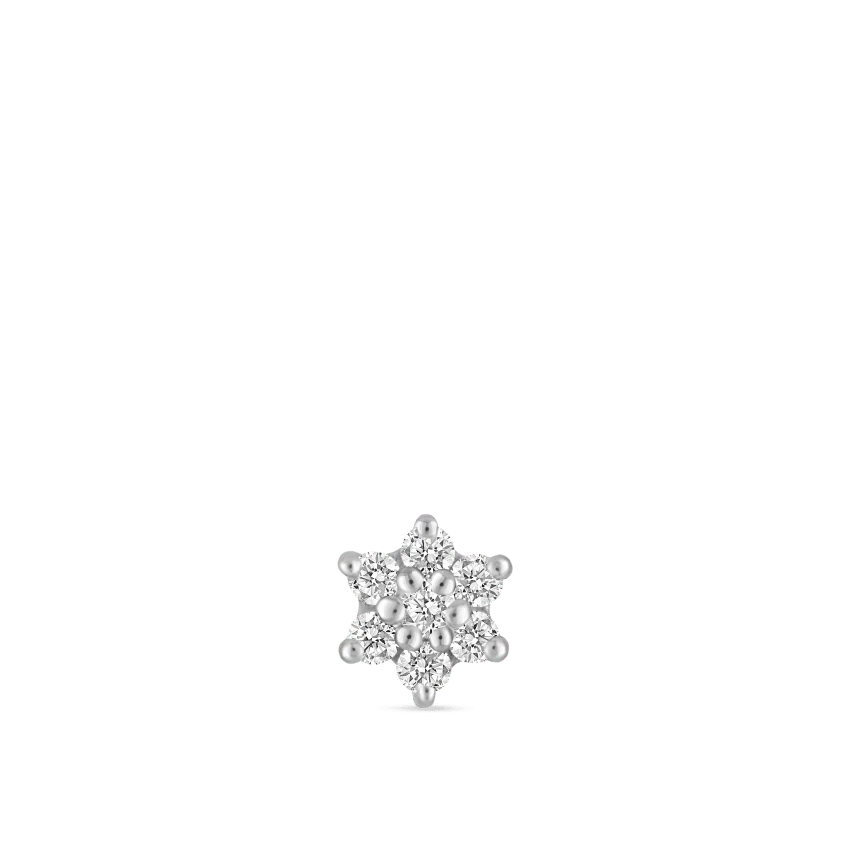 Diamond Flower Threaded Stud Earring - Image 7