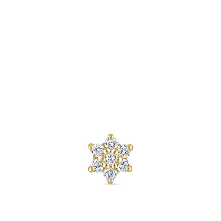 Diamond Flower Threaded Stud Earring With Titanium Backing - Image 29
