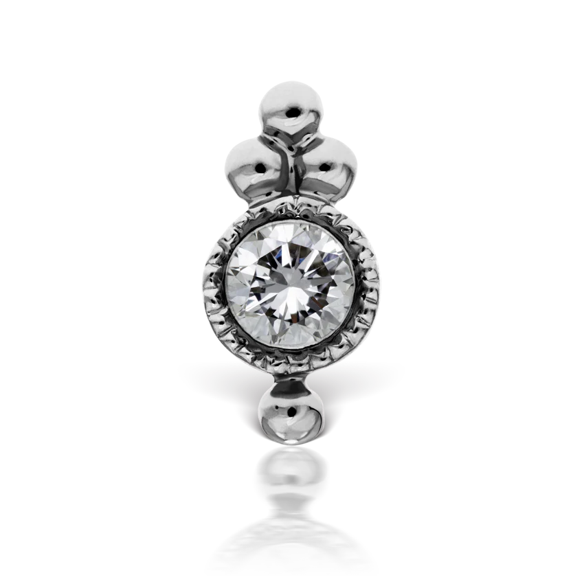 Diamond Four Ball Trinity Threaded Stud Earring With Titanium Backing - Image 3