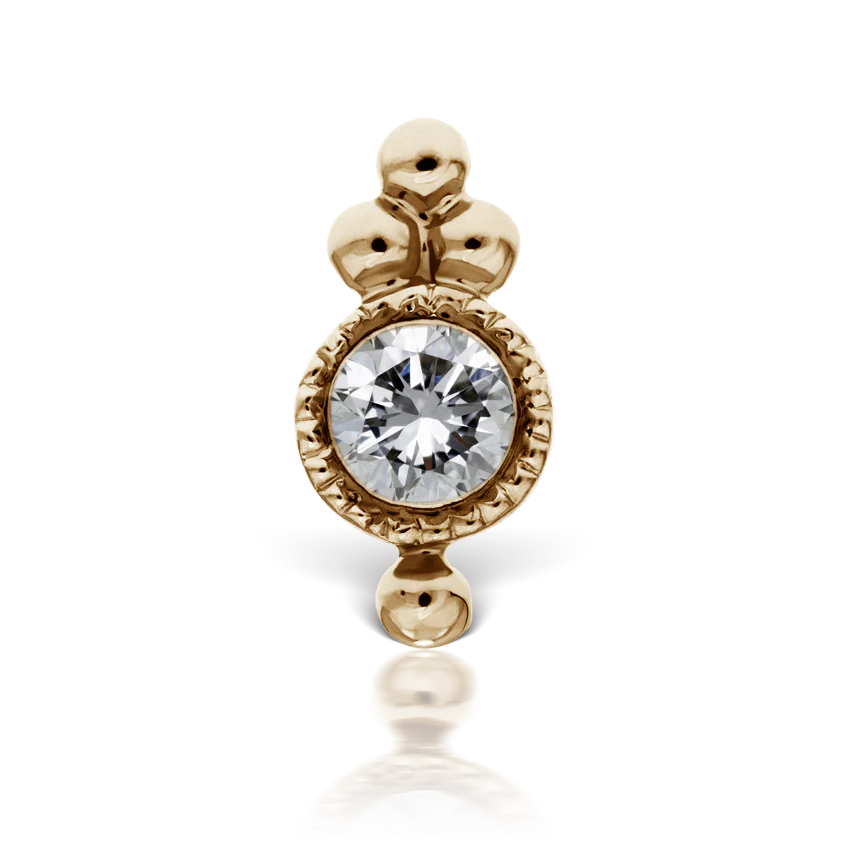 Diamond Four Ball Trinity Threaded Stud Earring With Titanium Backing - Image 6