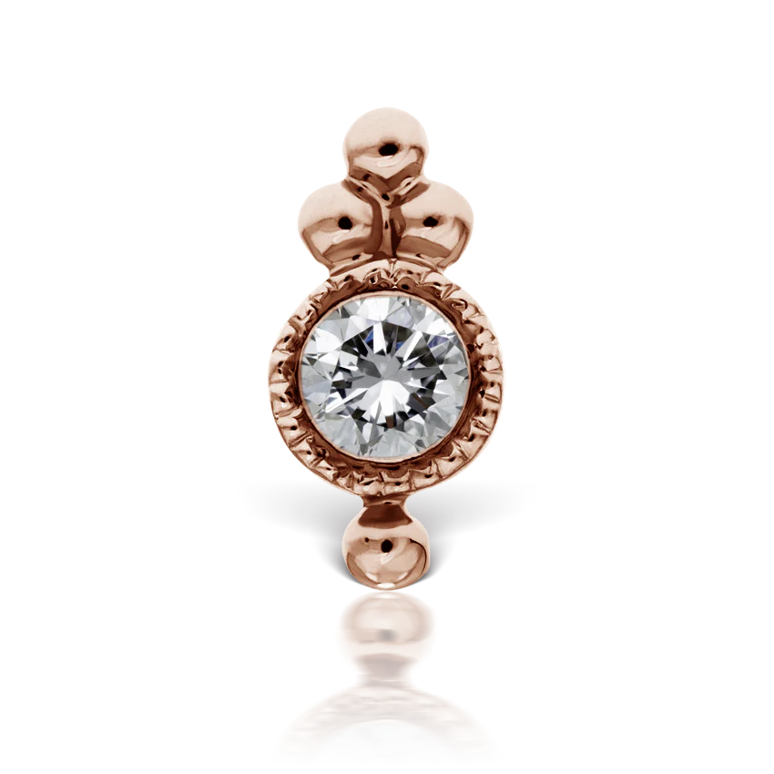 Diamond Four Ball Trinity Threaded Stud Earring With Titanium Backing - Image 8
