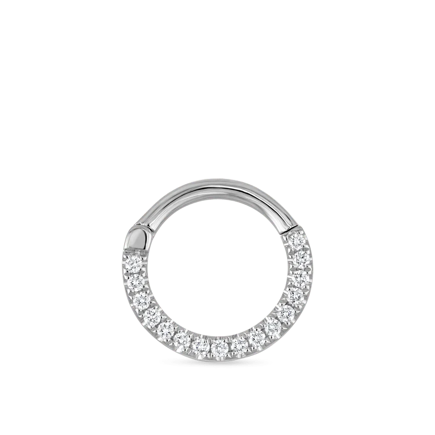 Diamond Horizontal Eternity Hoop Earring
