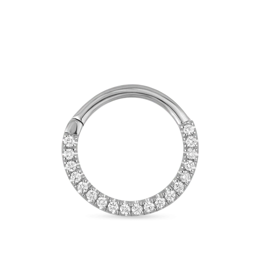Diamond Horizontal Eternity Hoop Earring - Image 7