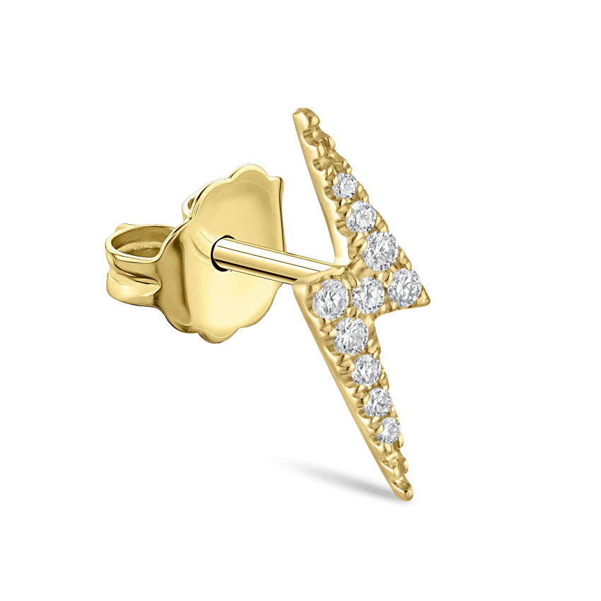 Diamond Lightning Bolt Stud Earring - Image 6