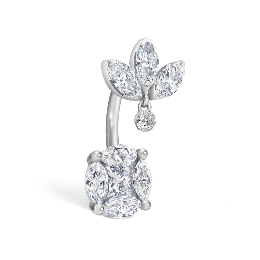 Diamond Lotus and Cluster Navel Barbell - Image 18
