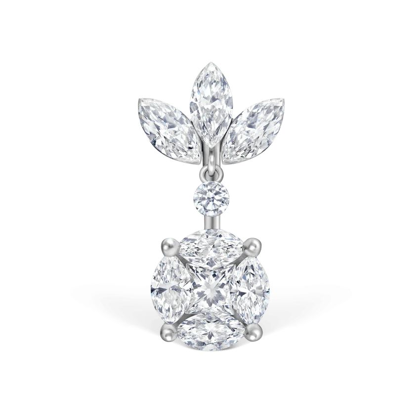Diamond Lotus and Cluster Navel Barbell - Image 3