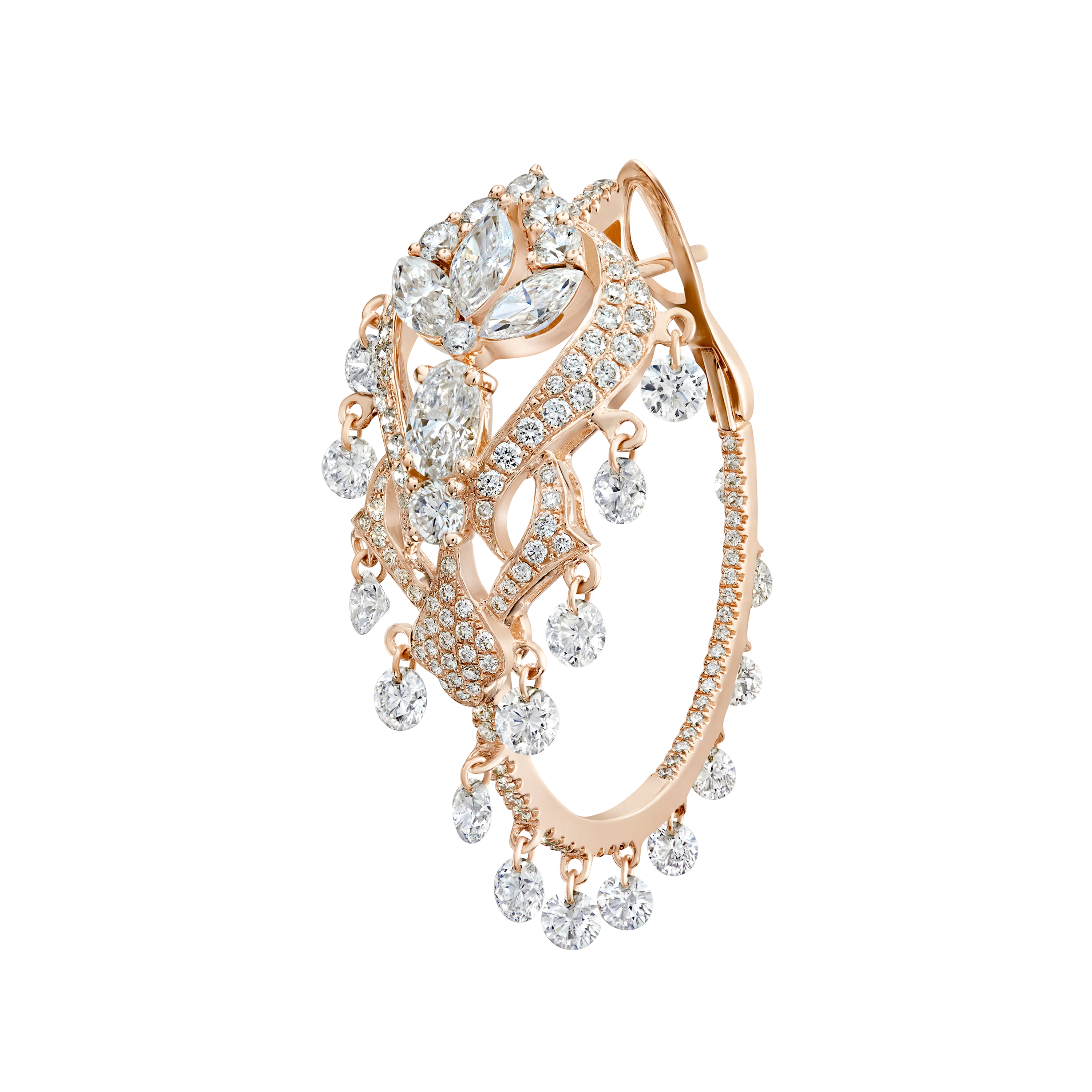 Diamond Lotus Cascade Hoop - Image 16