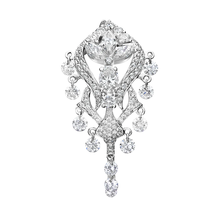 Diamond Lotus Cascade Hoop - Image 2