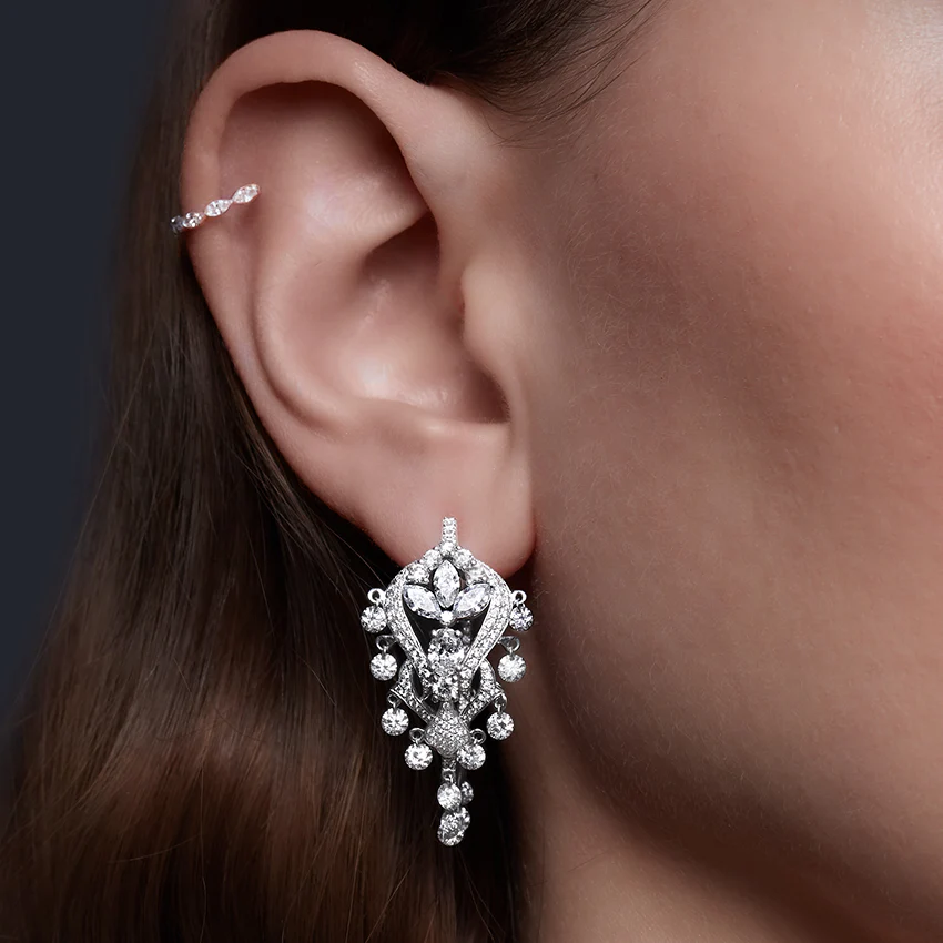 Diamond Lotus Cascade Hoop - Image 8