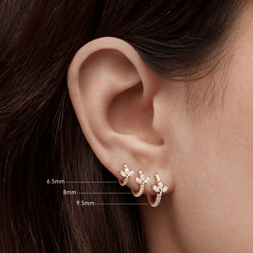 Diamond Lotus Eternity Hoop Earring - Image 52
