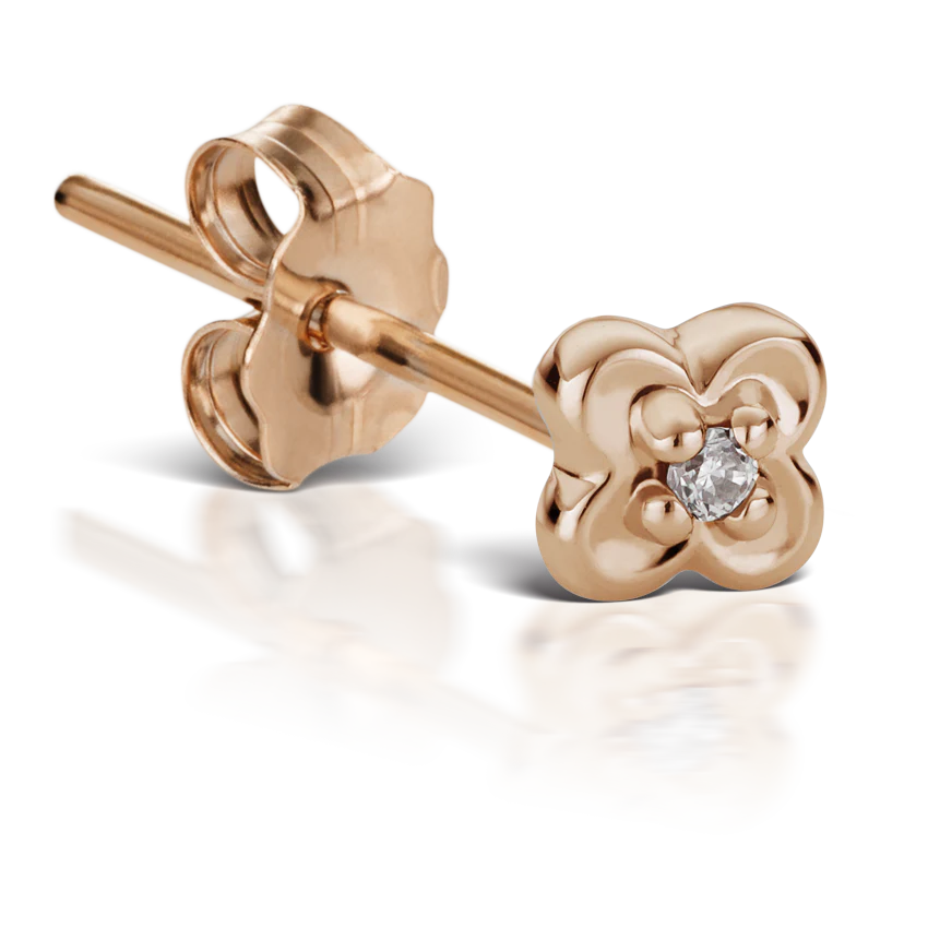 Diamond Lucky Clover Stud Earring - Image 8