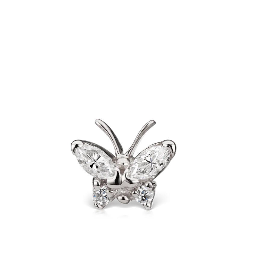 Diamond Marquise Butterfly Stud Earring - Image 3
