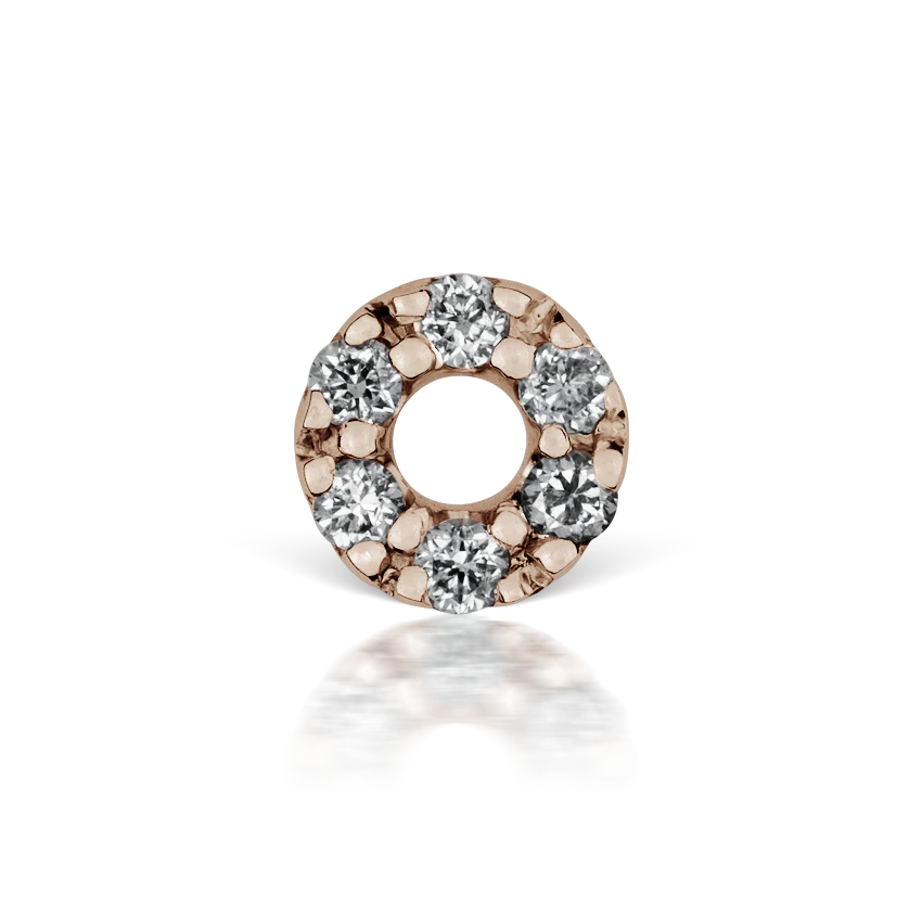 Diamond Micropavé Circle Threaded Stud Earring With Titanium Backing - Image 8