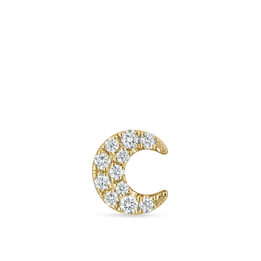 Diamond Moon Stud Earring - Image 13