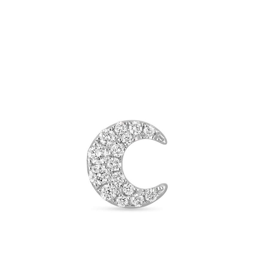 Diamond Moon Stud Earring - Image 9