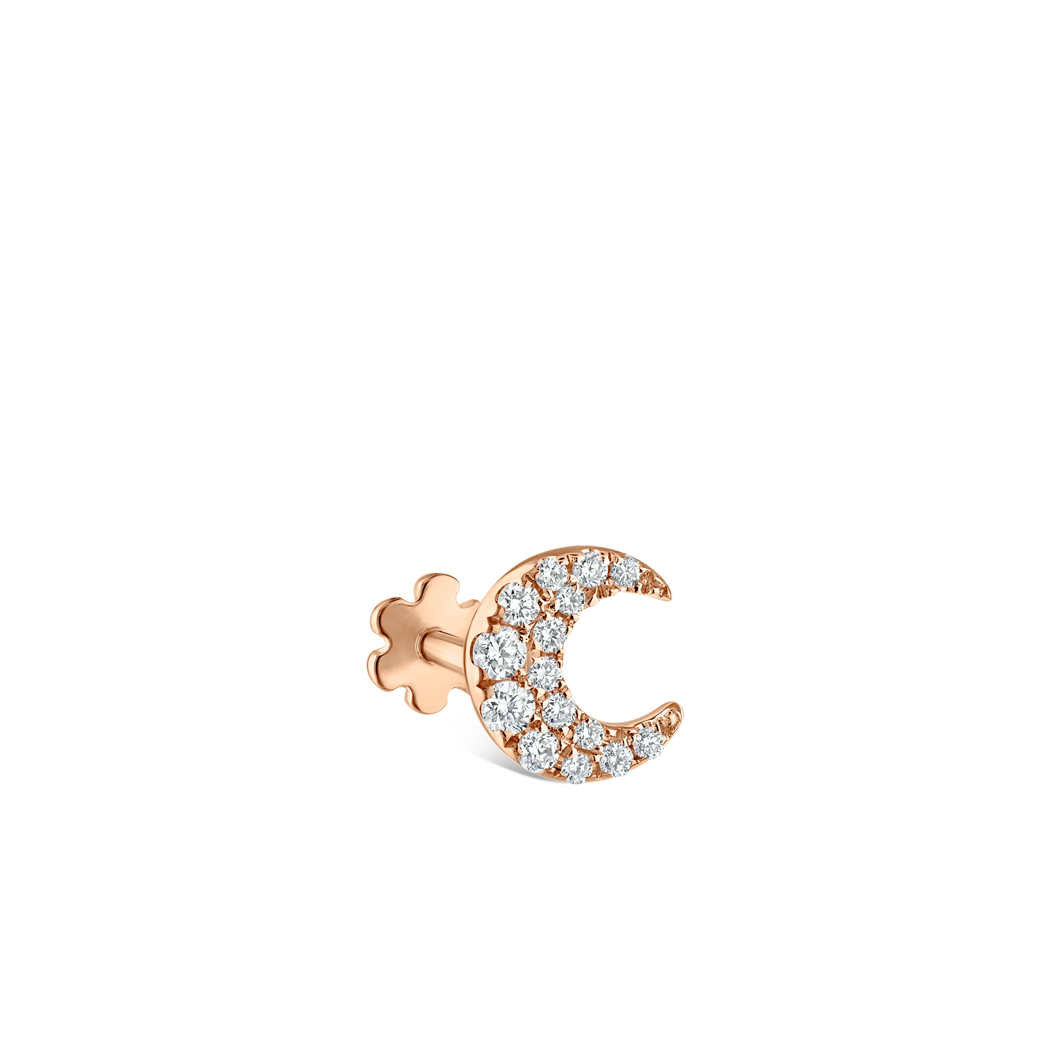 Diamond Moon Threaded Stud Earring - Image 38