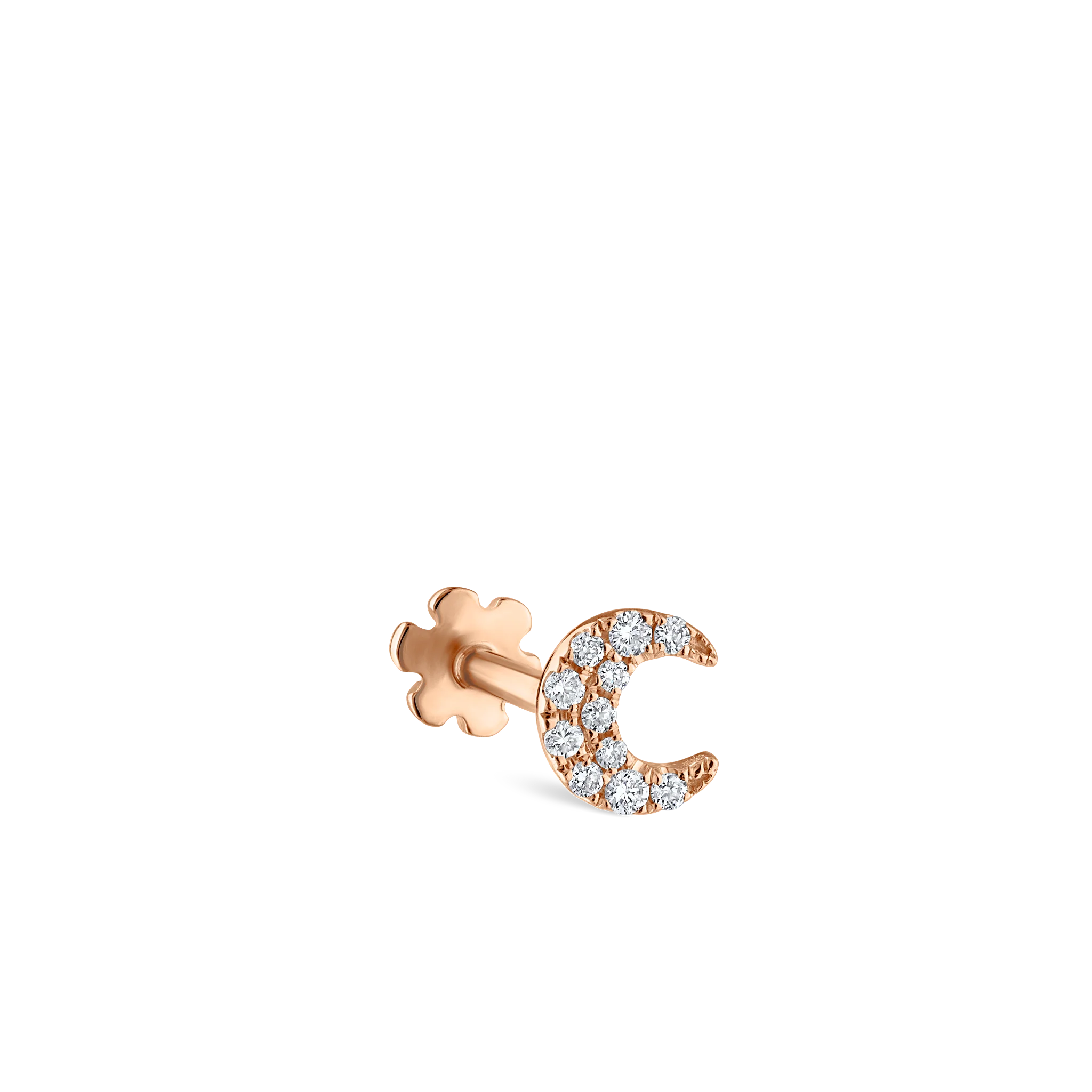 Diamond Moon Threaded Stud Earring - Image 43
