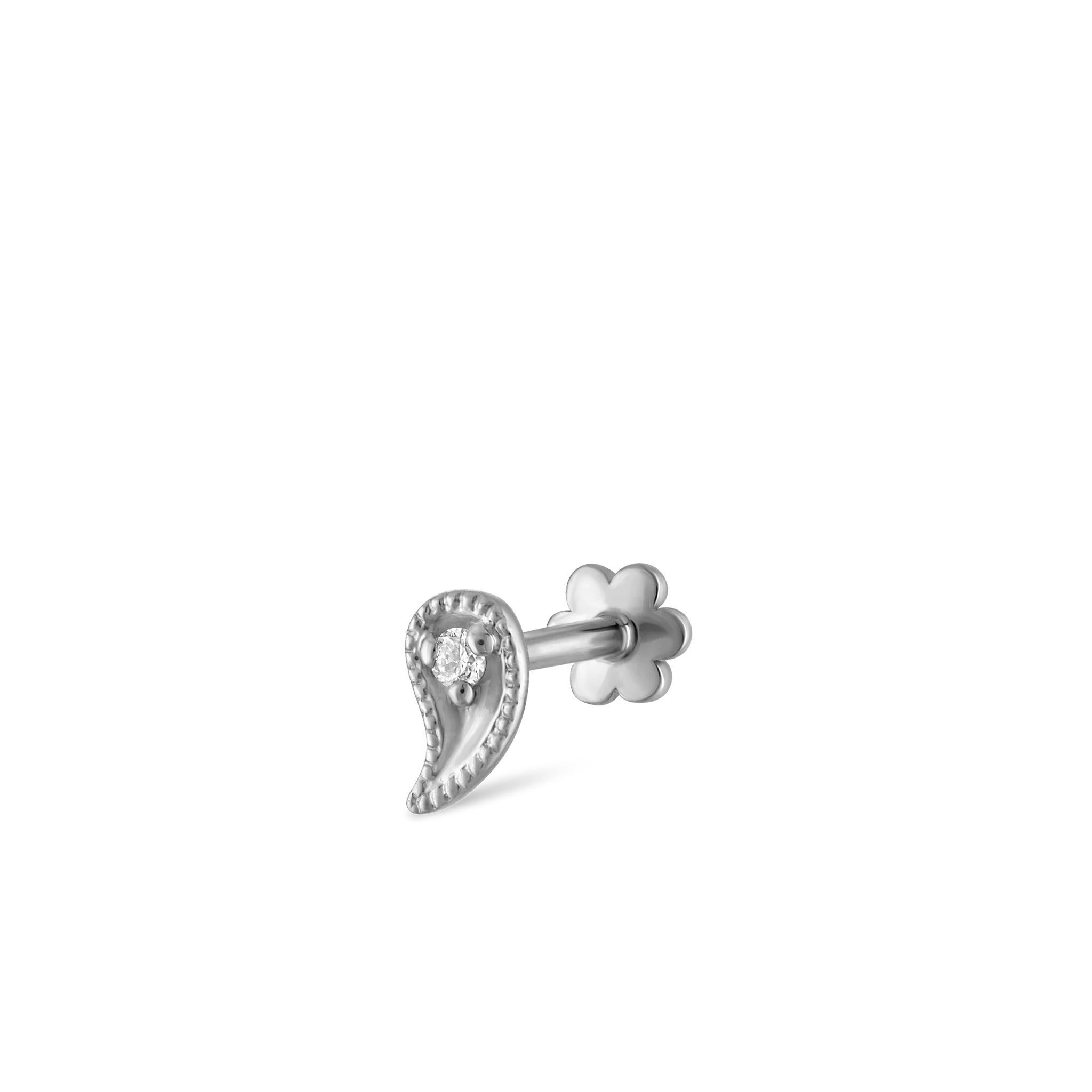 Diamond Paisley Threaded Stud Earring - Image 26