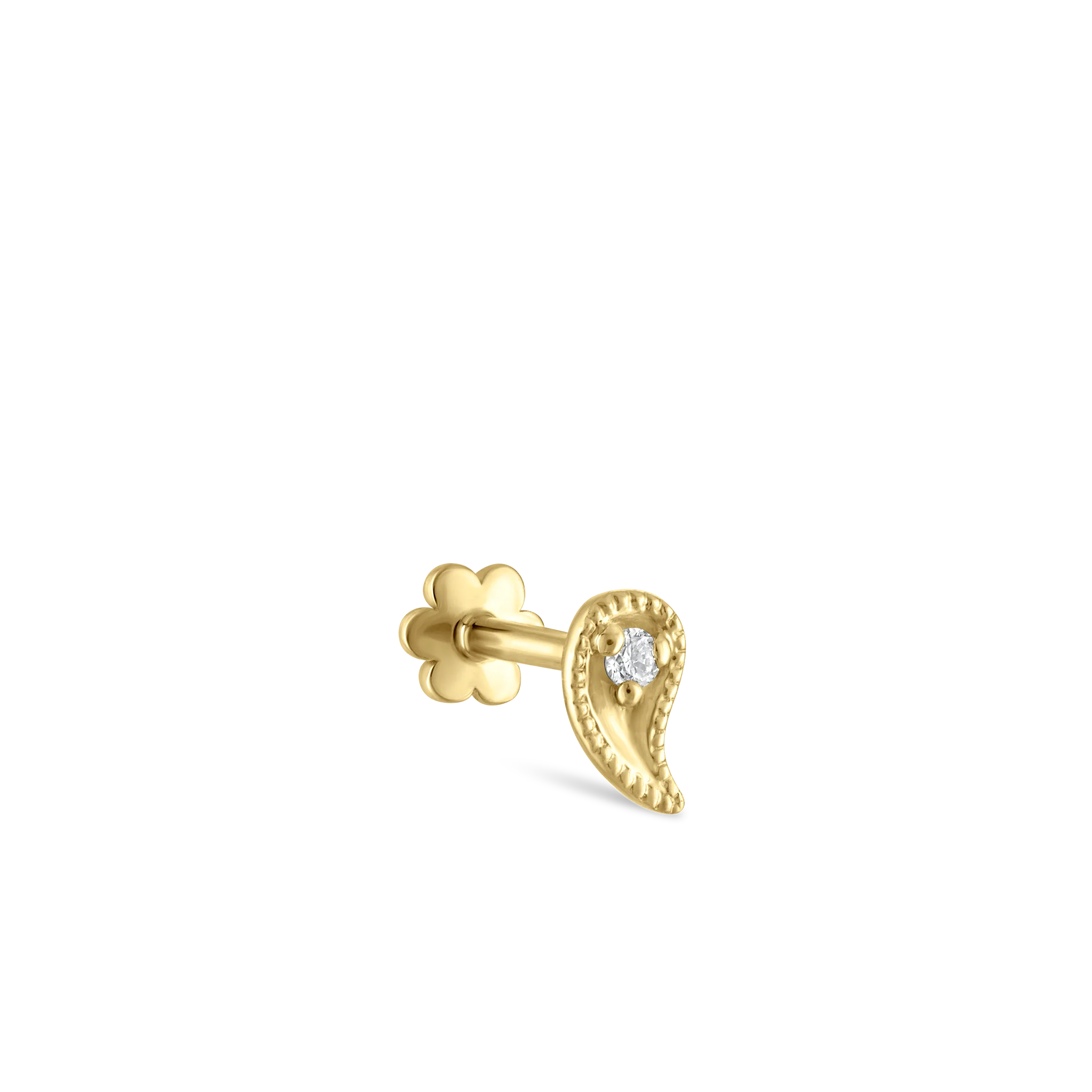 Diamond Paisley Threaded Stud Earring - Image 27