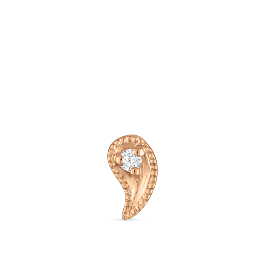Diamond Paisley Threaded Stud Earring With Titanium Backing - Image 22